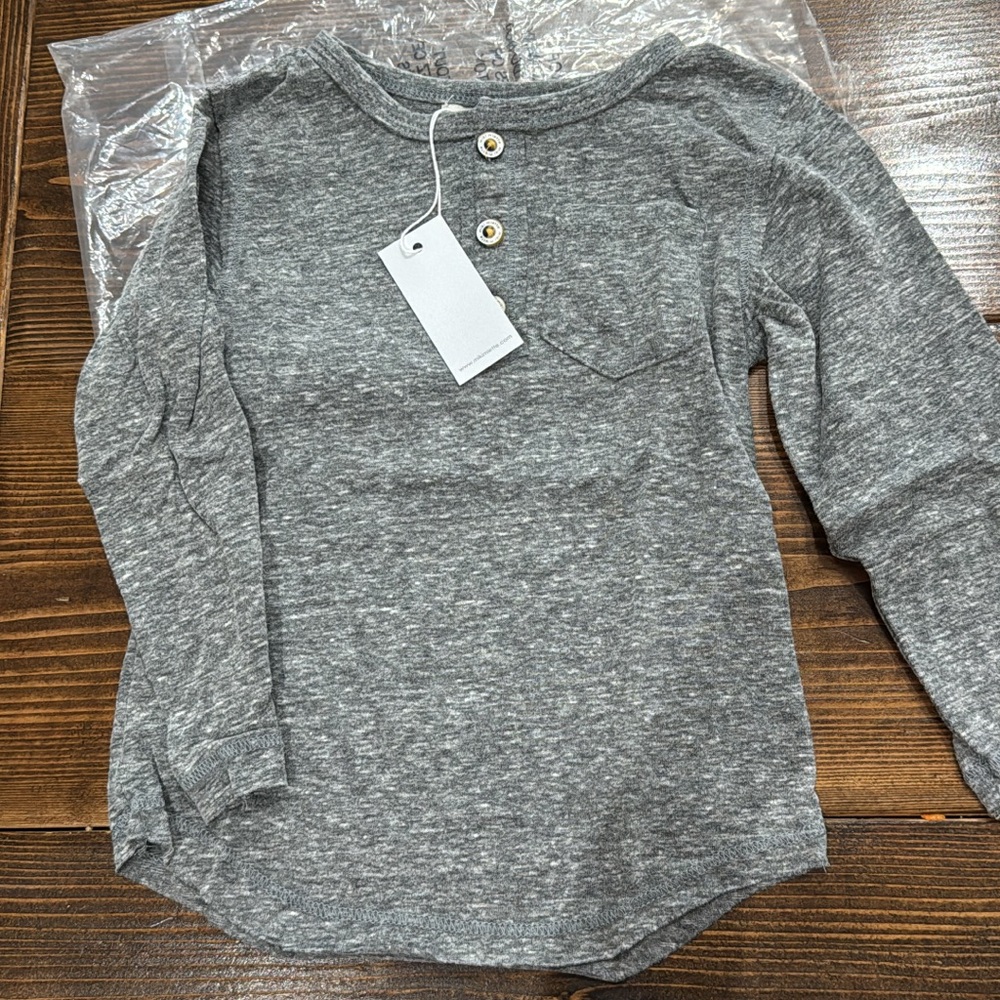 Cozy Gray Long Sleeve Kids Tee